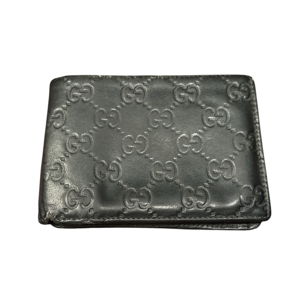Gucci Black Embossed GG Leather Money Clip